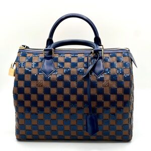 Louis Vuitton Limited Edition Blue Damier Paillettes Speedy 30